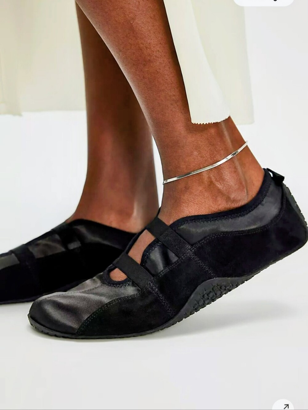 Free People Sofie Sporty Ballerina Flats Satiny Sz 8